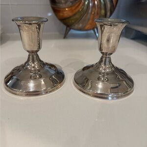 Vintage Elegant Silver Plate Candle Holders